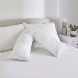Hotel Luxury Cotton Back Sleeper V-Shape Pillow White