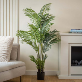 Artificial Real Touch Pearl Palm Tree in Black Plant Pot Green