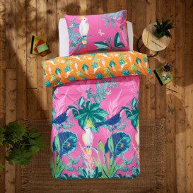 Explore the Tropics Duvet Cover & Pillowcase Set Pink