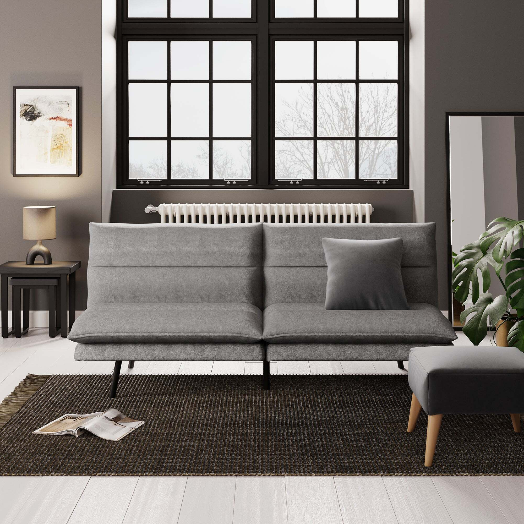 Luca Weave Clic Clac Sofa Bed Grey