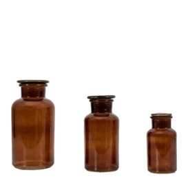 Set of 3 Apotheca Glass Vases Brown