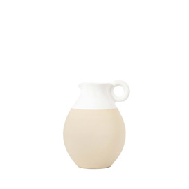 Frampton Small Glazed Ceramic Jug Vase White