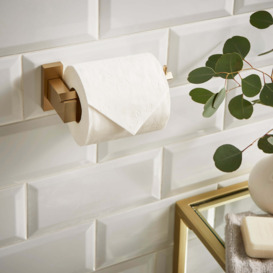 Modern Luxe Square Toilet Roll Holder Brushed Bronze