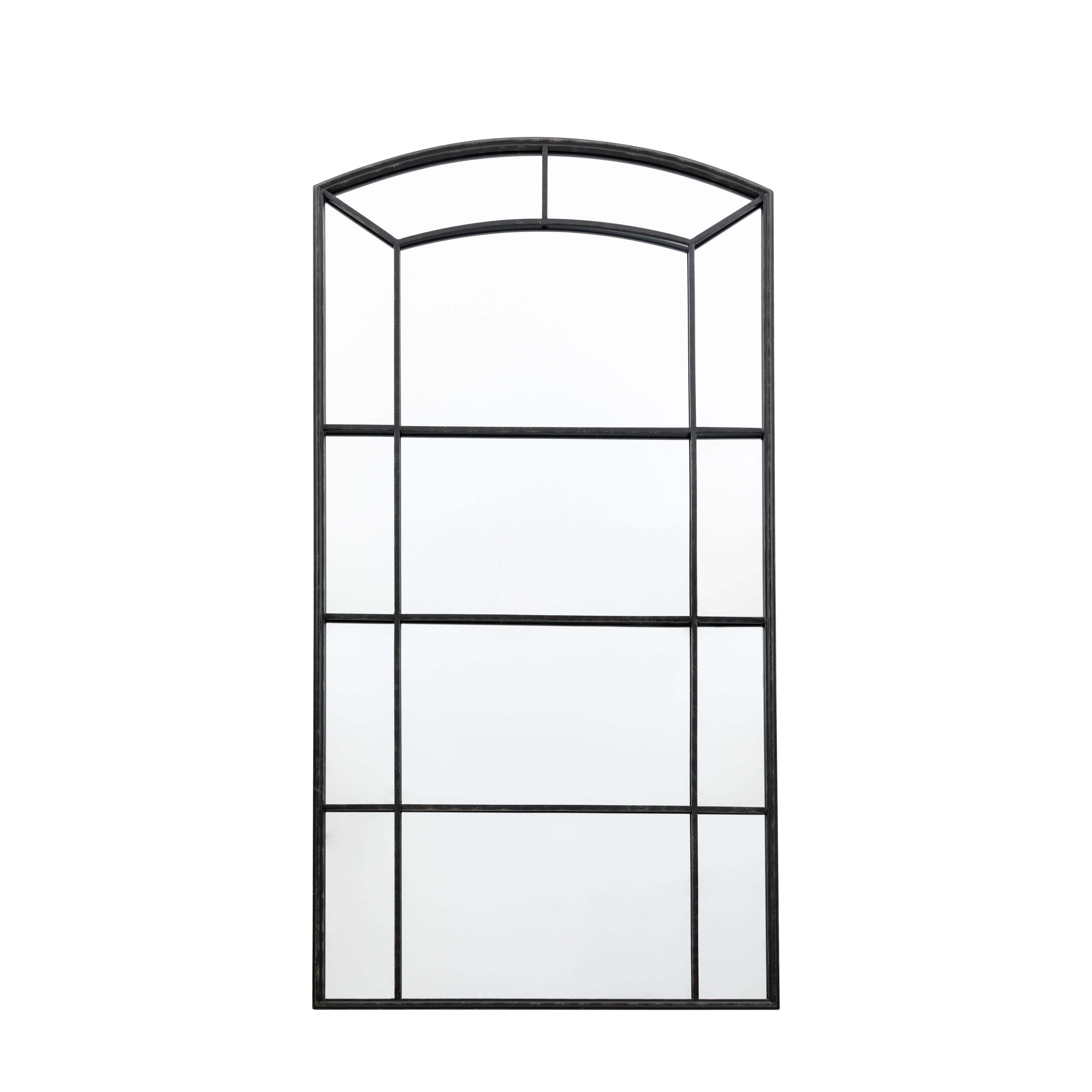 Yeadly Arched Window Full Length Leaner Mirror Black