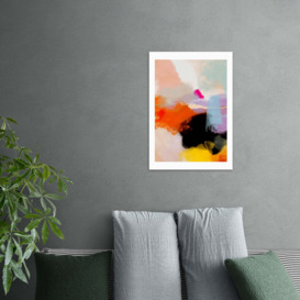 Set of 3 Yellow Blush Gallery Wall Framed Prints MultiColoured