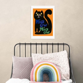East End Prints Miaow Miaow Cat Print MultiColoured