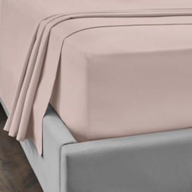 Dorma Crisp & Fresh 400 Thread Count Egyptian Cotton Percale Fitted Sheet Rose (Pink)