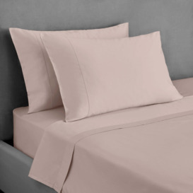 Dorma Egyptian Cotton 400 Thread Count Percale Flat Sheet Rose (Pink)
