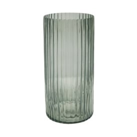 Daphne Ribbed Glass Vase Sage