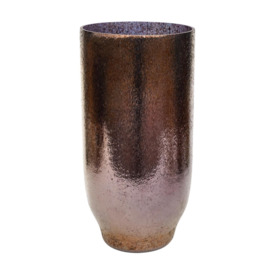 Opulent Tall Metallic Glass Vase Bronze