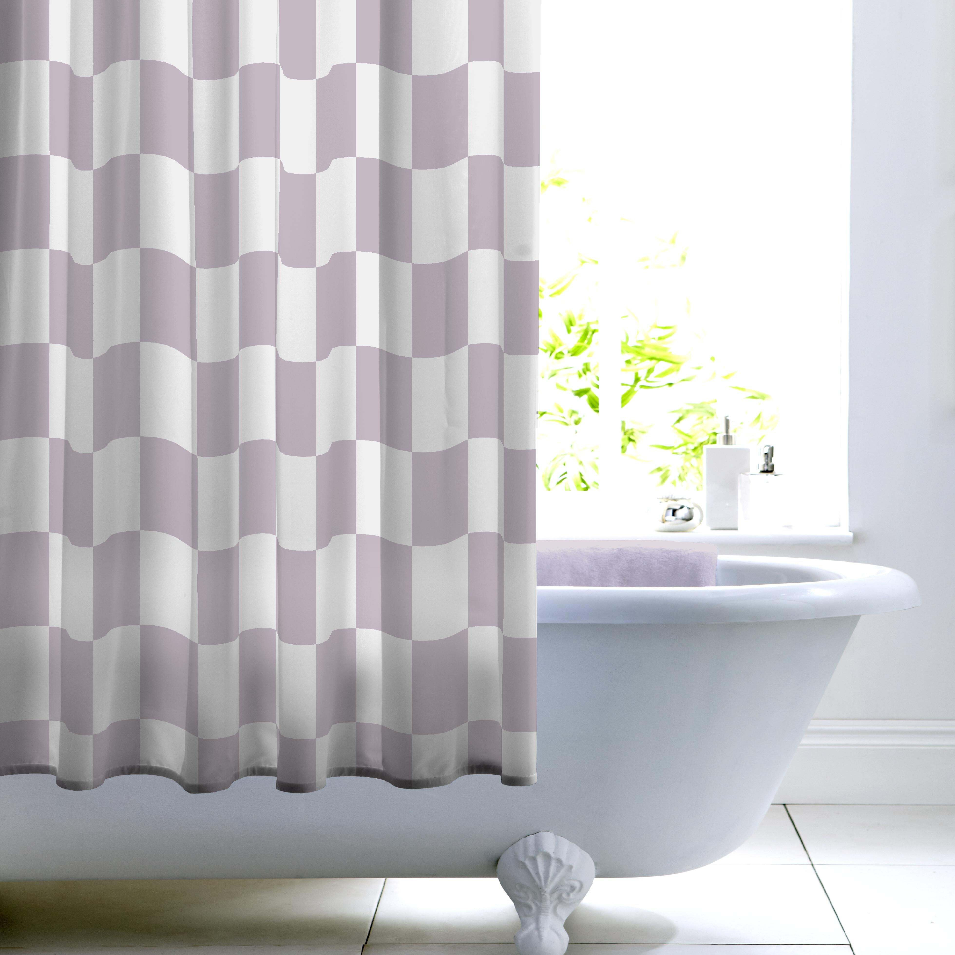 Shower Curtain Purple/White