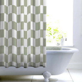 Shower Curtain Green/White