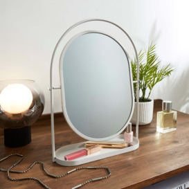 Circular Free Standing Dressing Table Mirror Natural