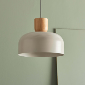 Copenhagen Curved Wood and Metal Easy Fit Pendant Grey