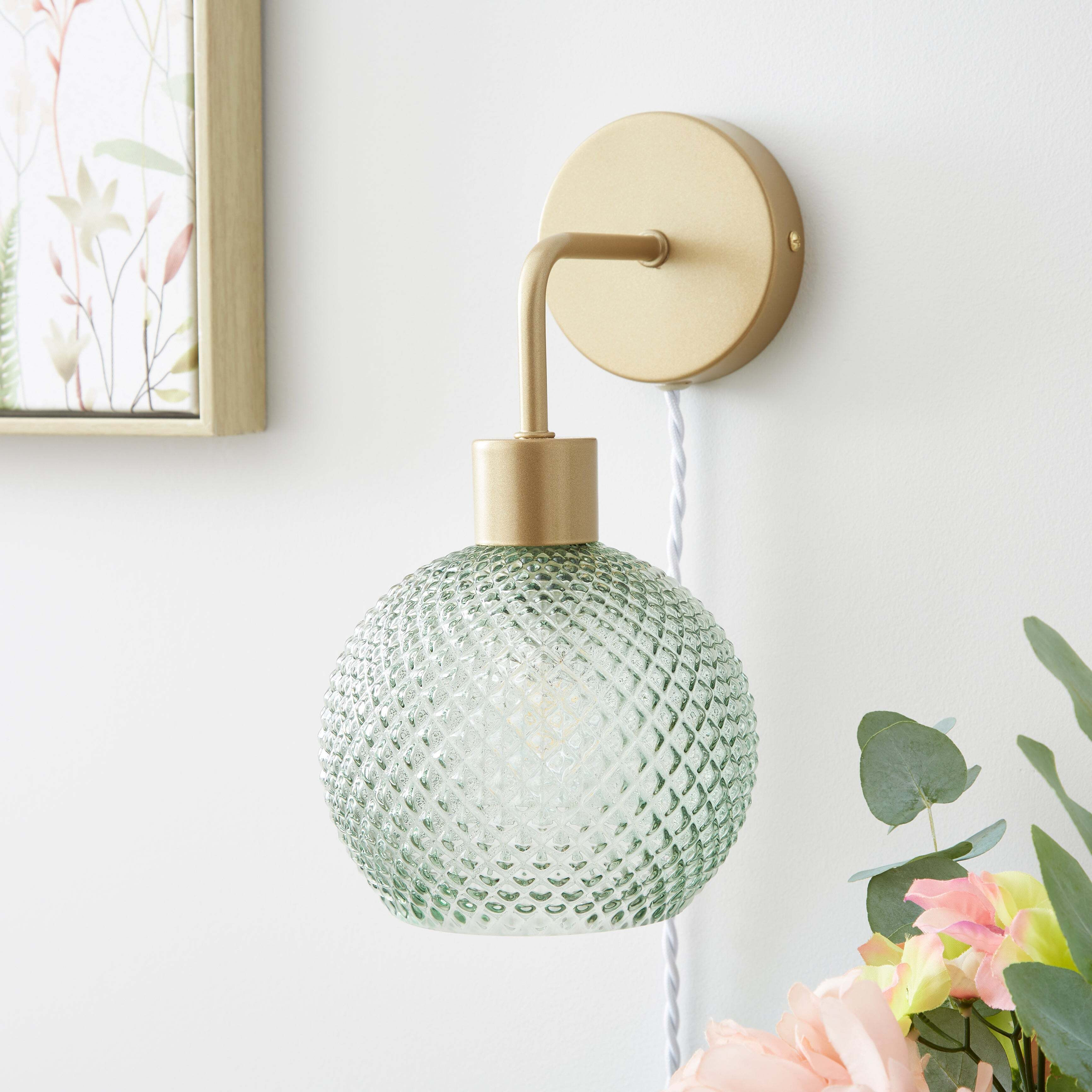 Elodie Plug In Wall Light Green