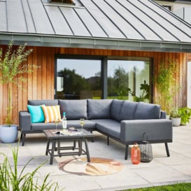 Charcoal Outdoor Fabric Corner Sofa Set Grey