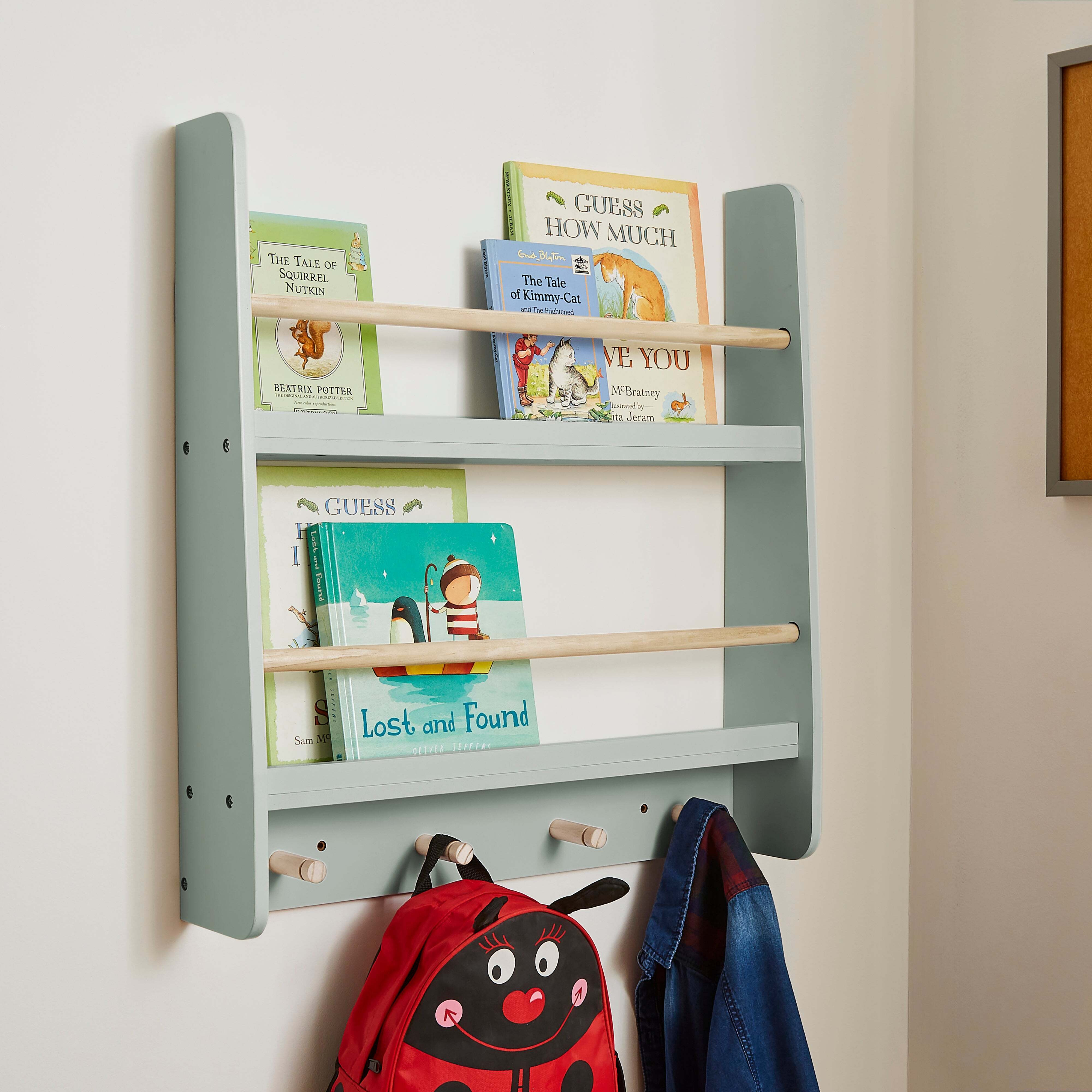Kid's Mia Small Wall Bookcase Sage (Green)