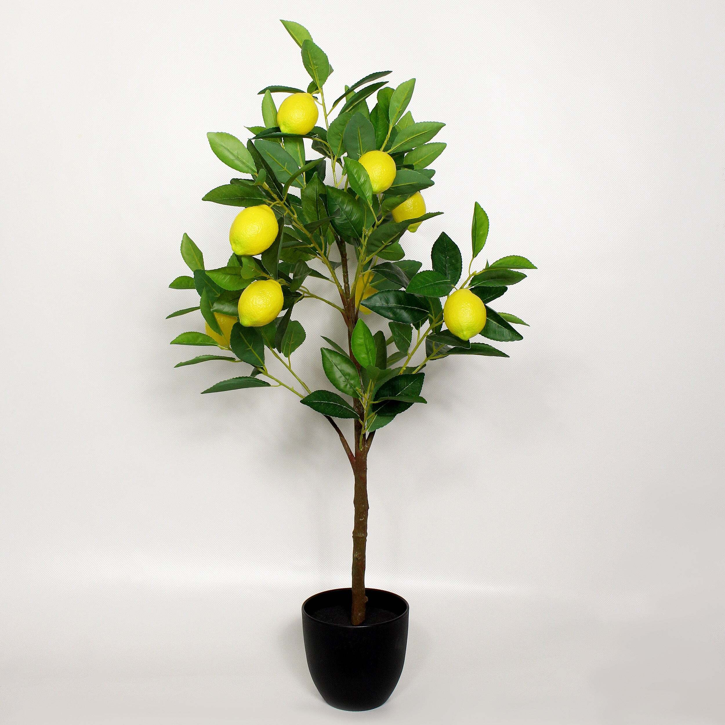 Artificial Lemon Tree in Black Plant Pot Yellow