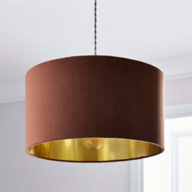 Nesa Velvet Drum Lamp Shade Walnut (Brown)