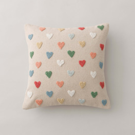 Hearts French Knot Cushion MultiColoured