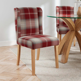 Oswald Set of 2 Dining Chairs, Country Check Red