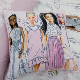 Barbie Figures Cushion Pink