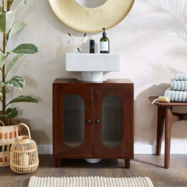 Elias Under Sink Unit, and Reeded Glass Brown