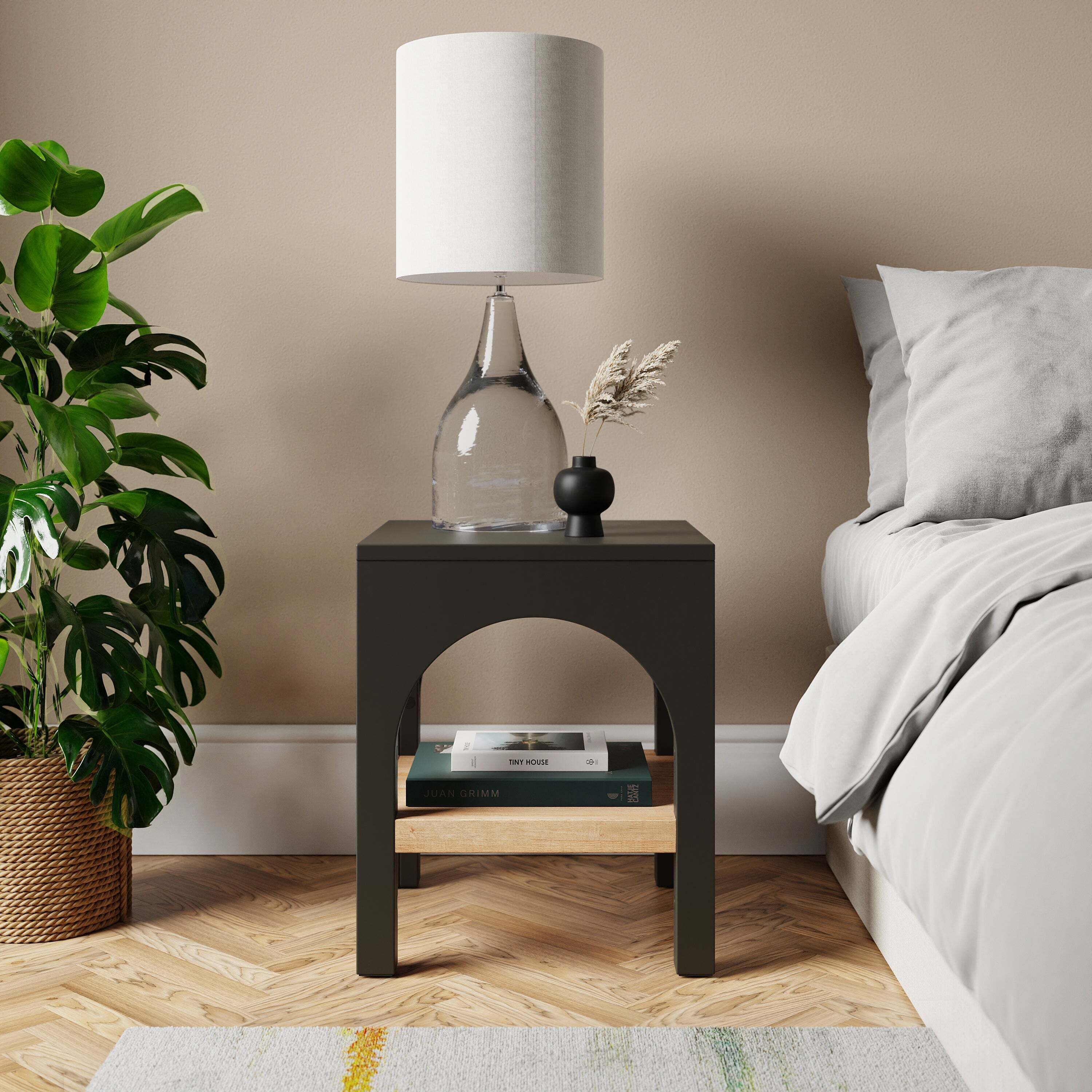 Albourne Bedside Table Charcoal