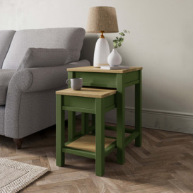 Olney Nest of Tables with Storage Green