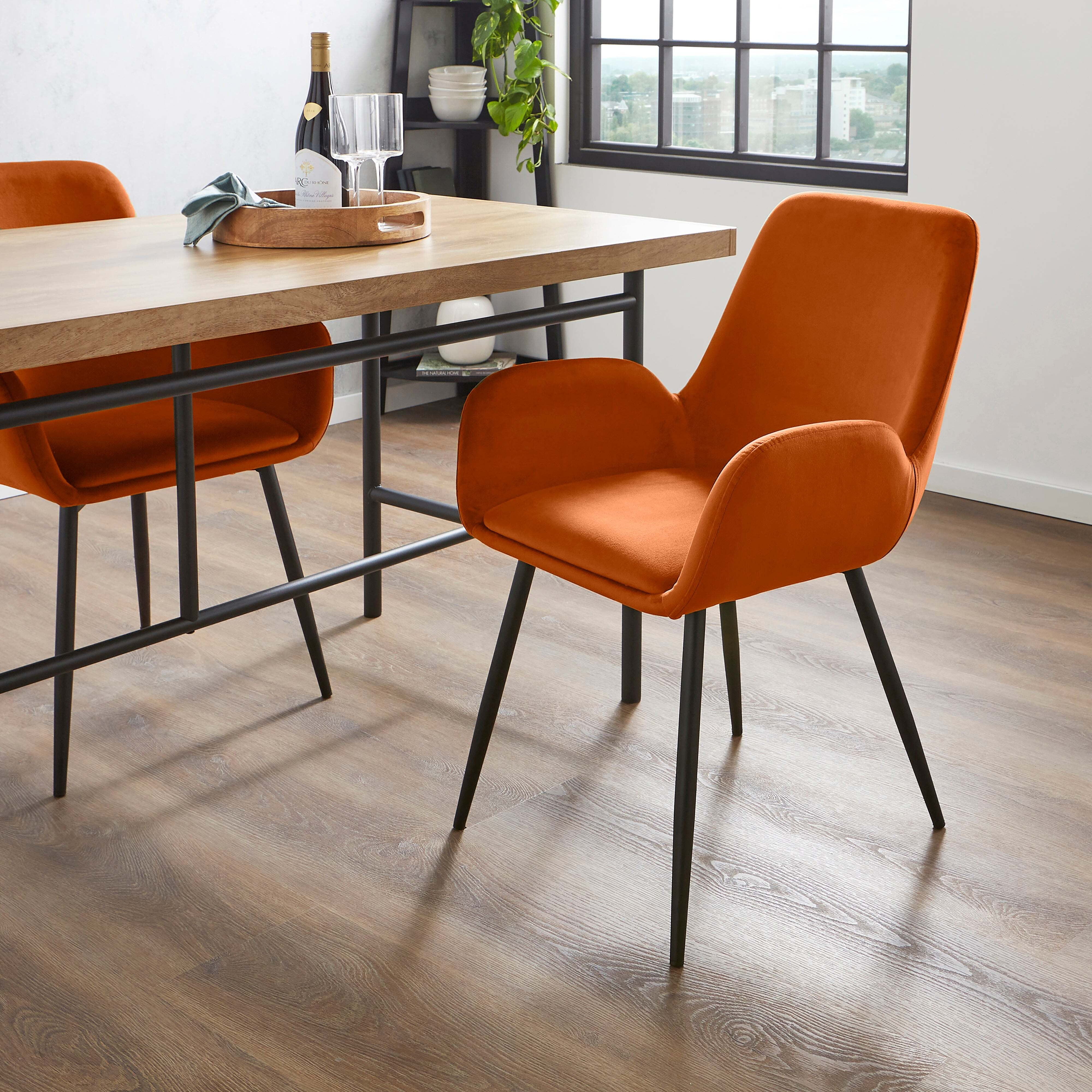 Orange Velvet Dining Room Chairs Burnt Orange Kitchen Chairs Axel