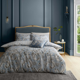 Bridgerton By Catherine Lansfield Regal Floral Duvet Cover & Pillowcase Set Blue