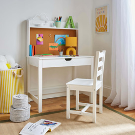 Kids Finley Desk Corkboard and Chair, White White