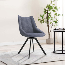 Indus Valley Set of 2 Mars Upholstered Dining Chairs Charcoal