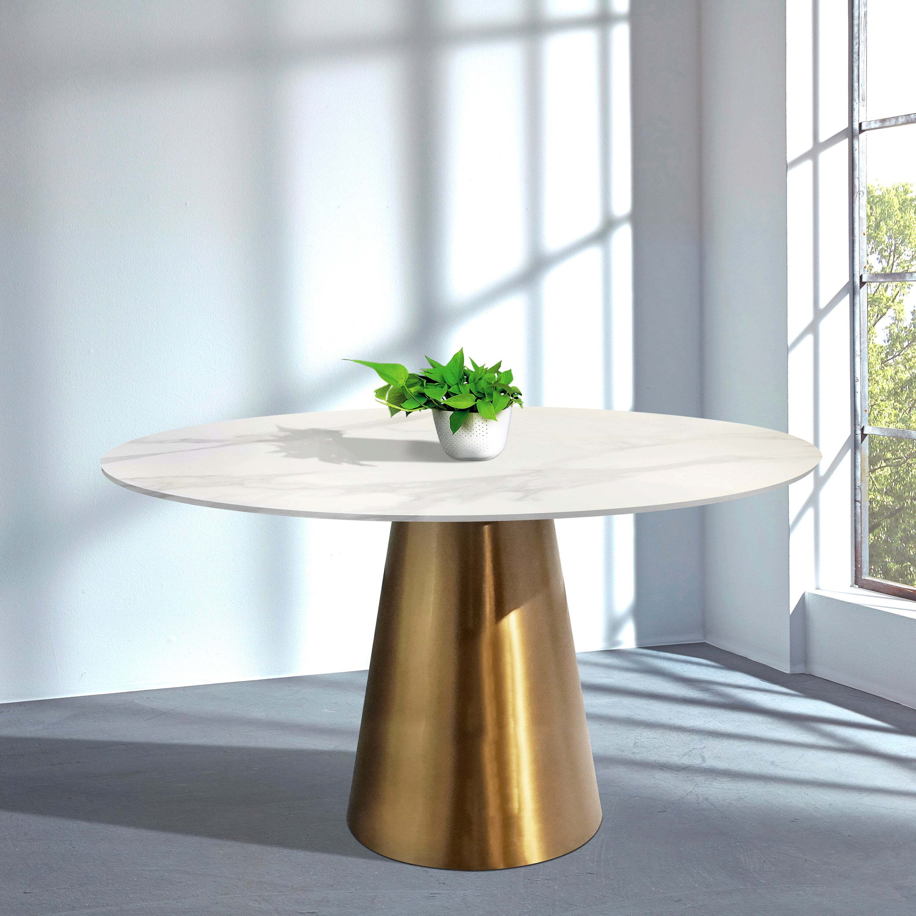 Indus Valley Orbit 4 Seater Dining Table Gold