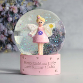 Personalised Fairy Snow Globe Pink