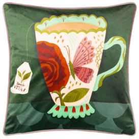 Katemerritt Timefortea Piped Square Cushion MultiColoured