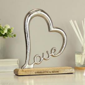 Personalised Love Heart Ornament Natural