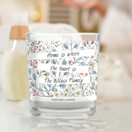 Personalised Floral Watercolour Design Jar Candle MultiColoured
