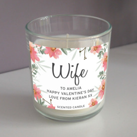 Personalised Floral Sentimental Jar Candle MultiColoured