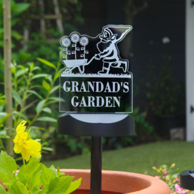 Personalised Gnome Garden Outdoor Solar LED Light White
