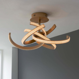 Vogue Sierra 4 Light Semi Flush Ceiling Gold