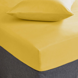 Cotton Rich 28cm Fitted Sheet Ochre (Yellow)