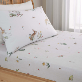 Bianca Bunny Rabbit Friends Cotton Fitted Sheet Natural
