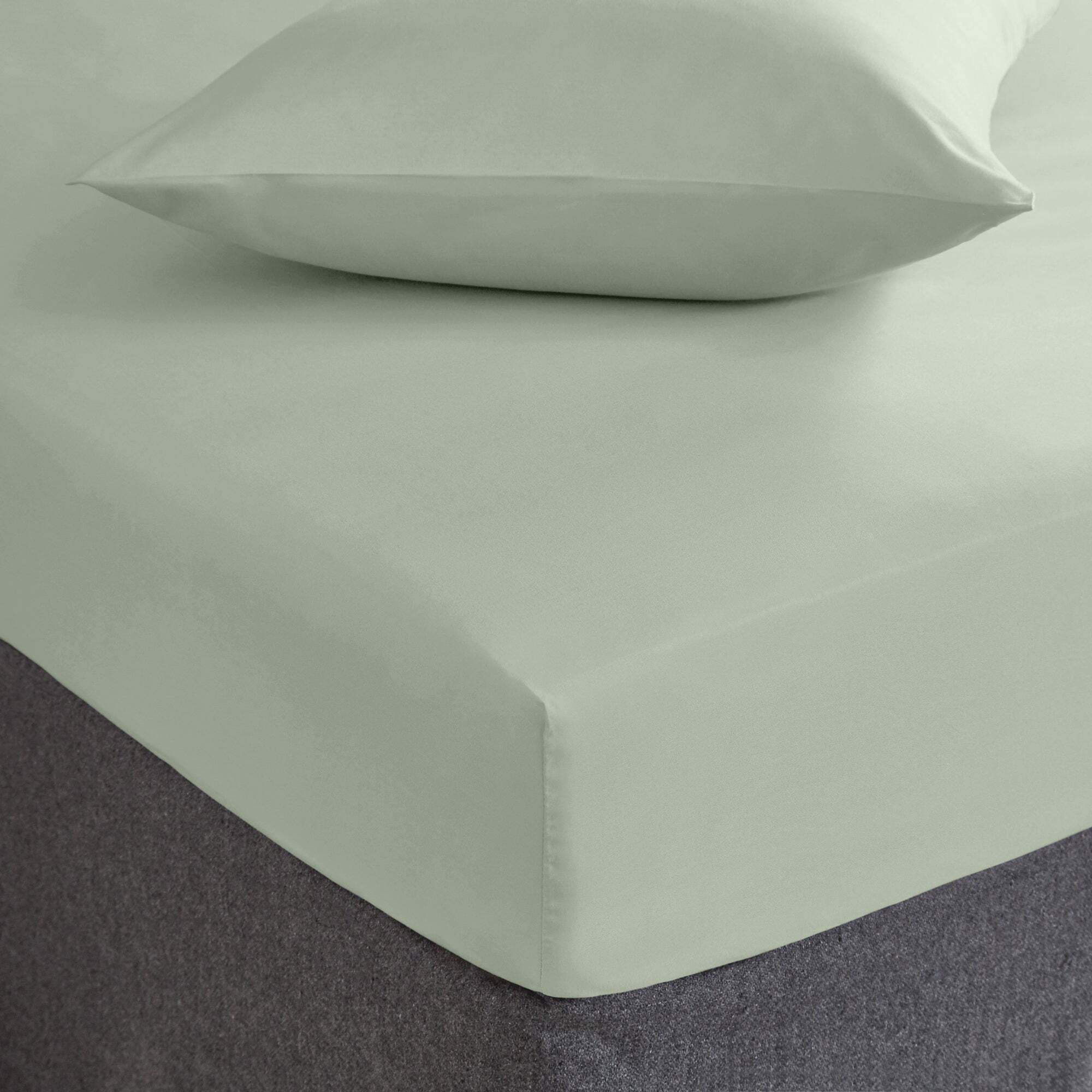 Anti Allergy 100% Cotton Fitted Sheet Sage