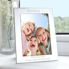 Personalised Silver Bold Style Portrait Photo Frame Silver