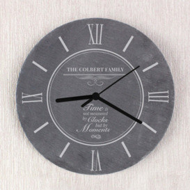 Personalised Moments Slate Wall Clock Grey