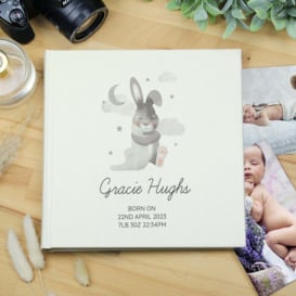 Personalised Baby Bunny Square Photo Album White