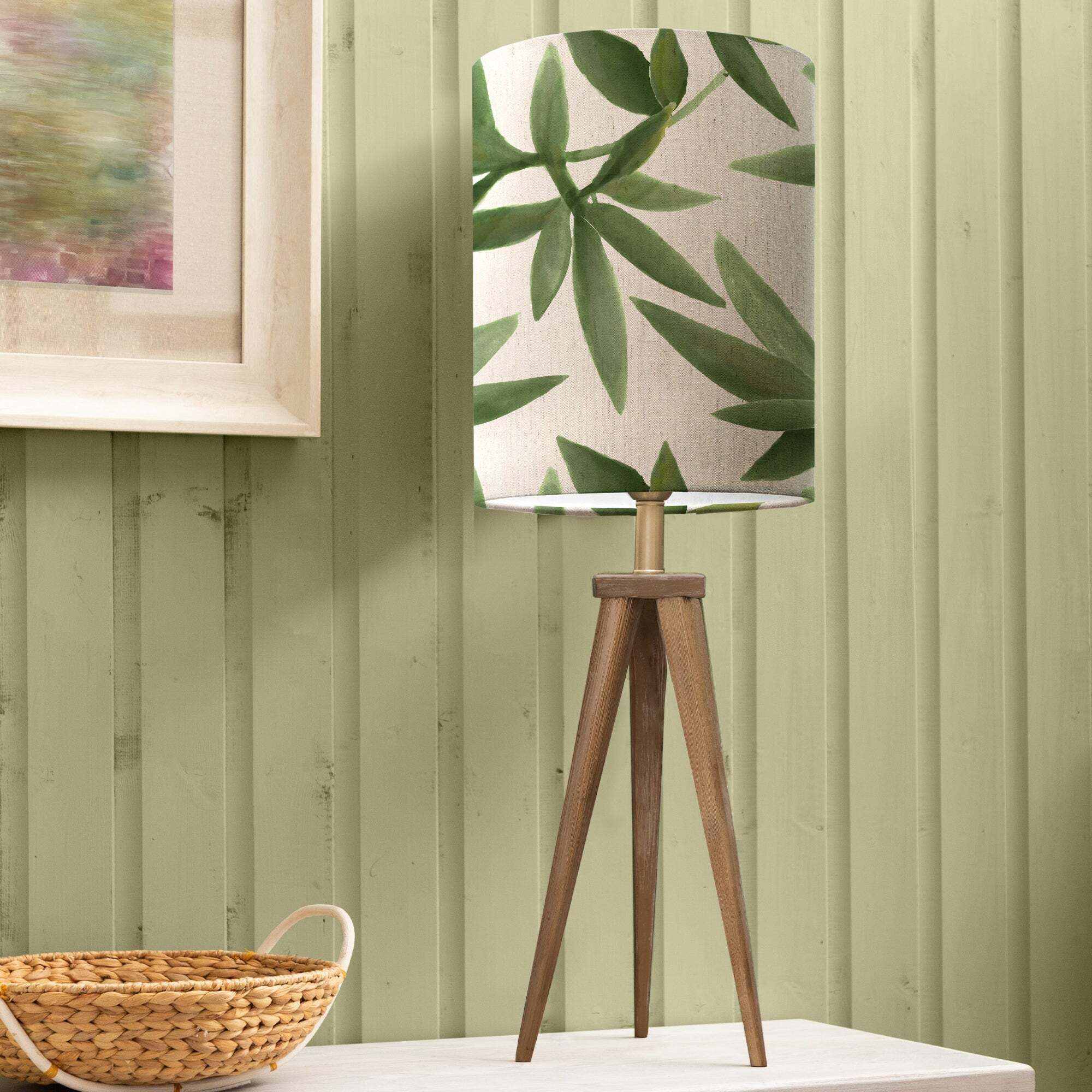 Aratus Tripod Table Lamp with Silverwood Shade Silverwood Apple