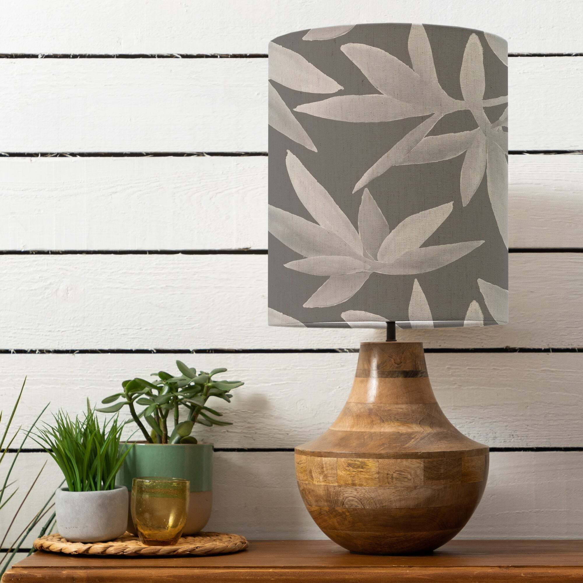 Leven Table Lamp with Silverwood Shade Silverwood Frost Grey by