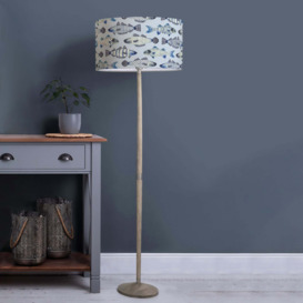 Solensis Floor Lamp with Cove Shade Cobalt Blue